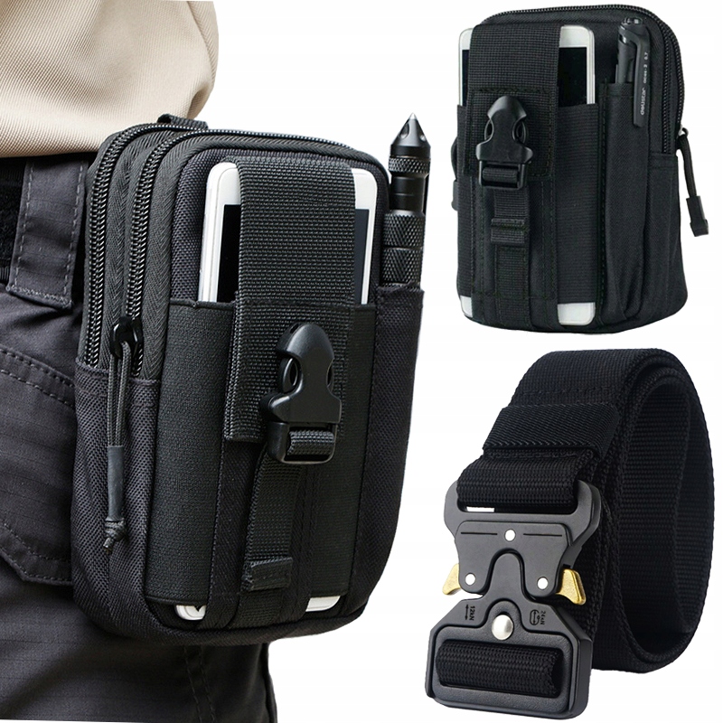 WatchMe Belt vreckový taktický vojenský pás + Black Kidney vrecko