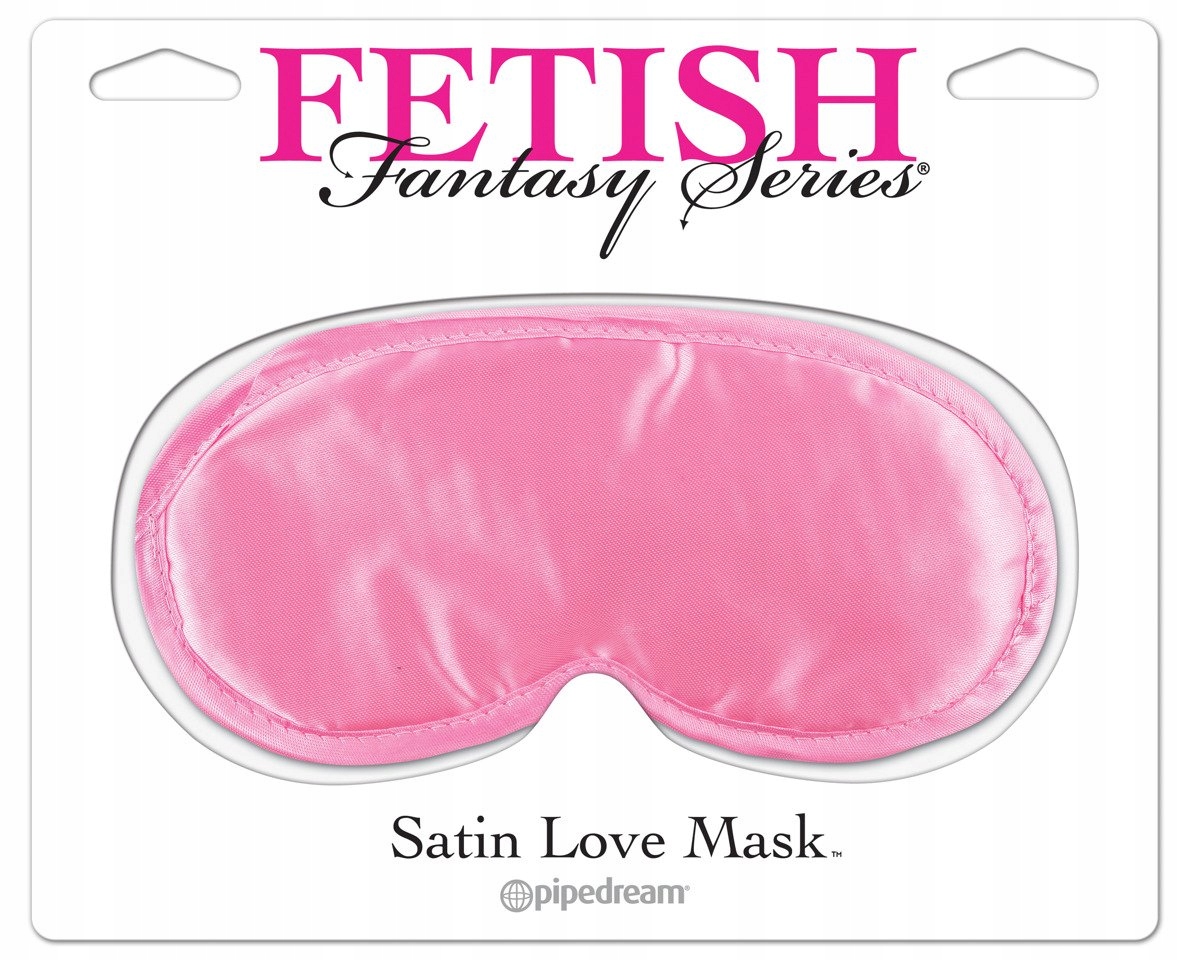 Maska na spanie - Fetish Fetish Fetish Fetish Satin Love Pink Mask