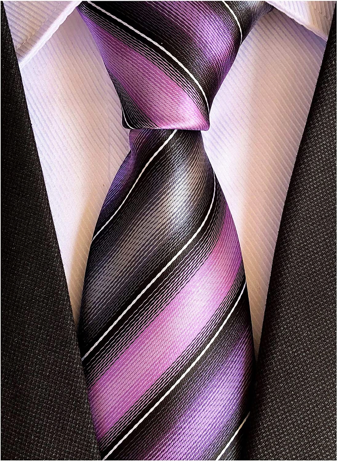 Secdtie Men's Classic Stripe Jacquard Woven