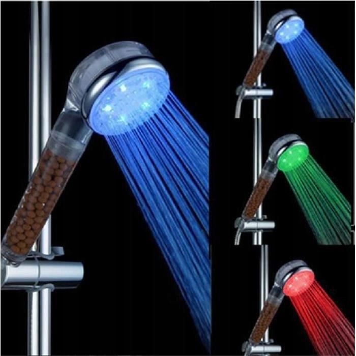 Sprchová hlava LED vrecká na rukuje s kúpami Anion LED 3