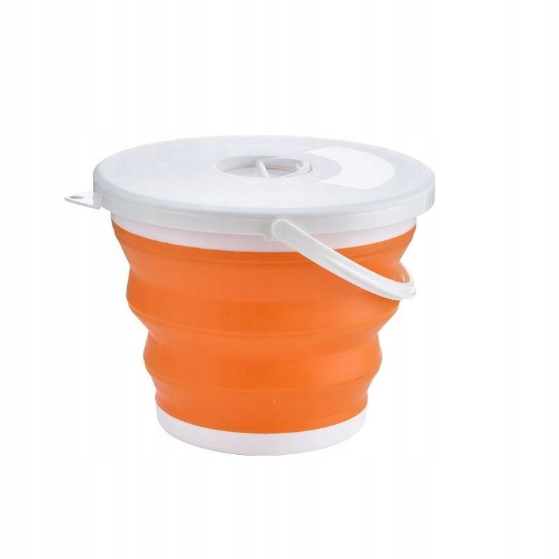 Silikónový skladací vedro 10l - Orange -white