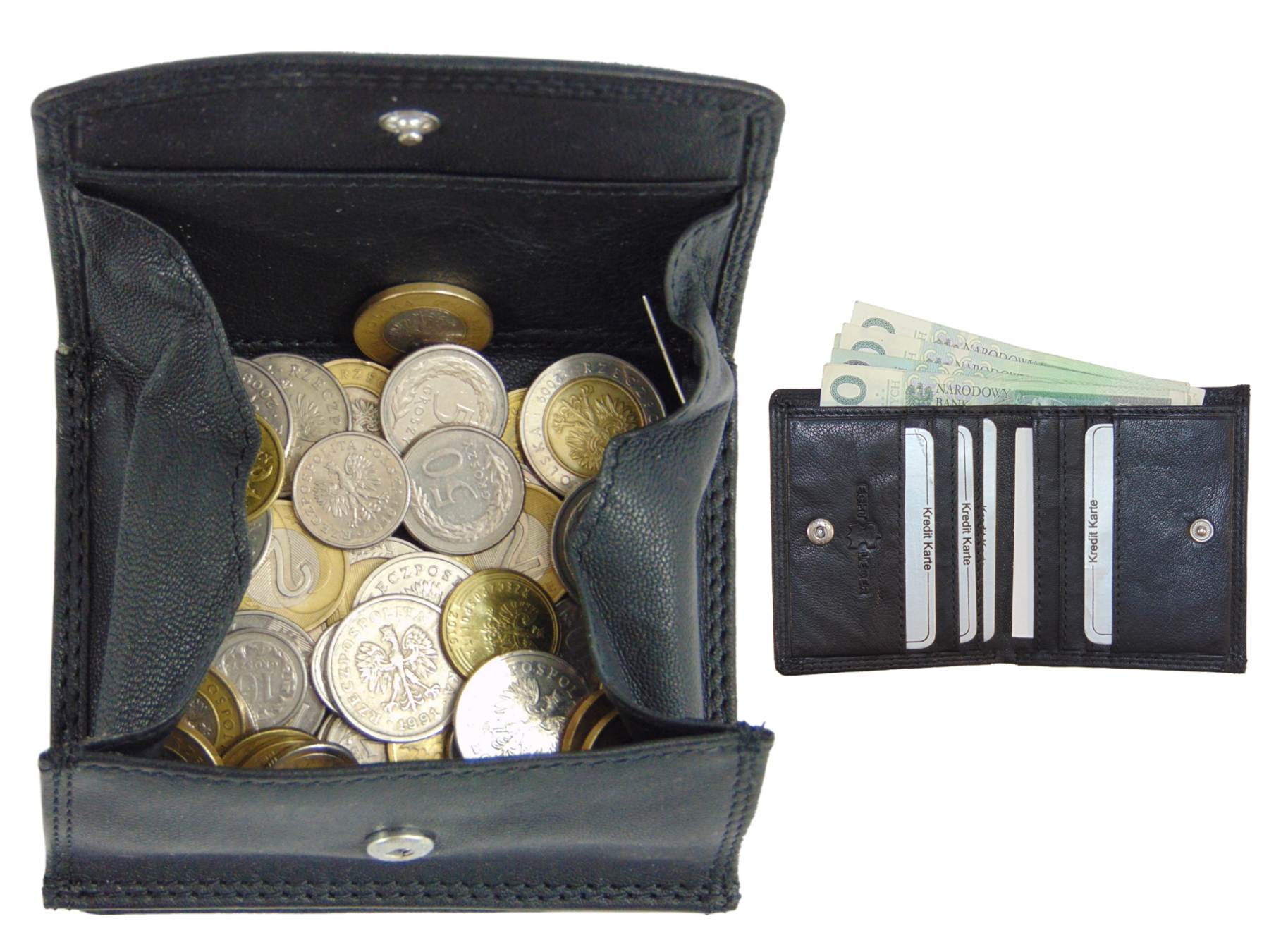 Peňaženka - Cash Pallemonek Natural Leather Black Men