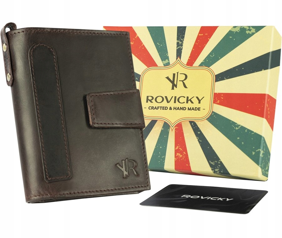 Peňaženka - Rovicky peňaženka pravá koža hnedá N1227-RHP-6774 HNEDÁ - Pánsky produkt