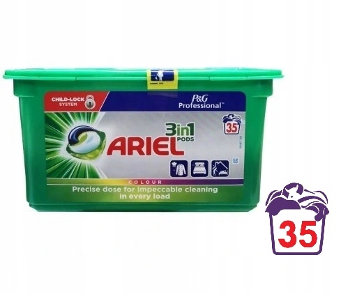 Pracie kapsuly a tablety - Efektívne farebné umývacie kapsuly Ariel 3IN1 35P