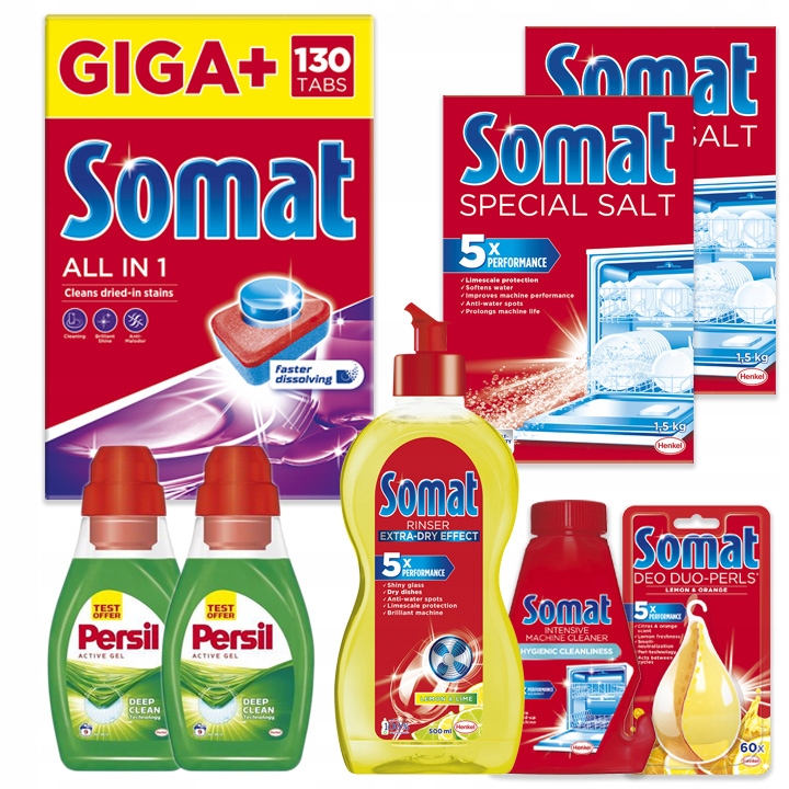 Somat GIGA + 130 výrobky z umývačky riadu 6ks + ZADARMO