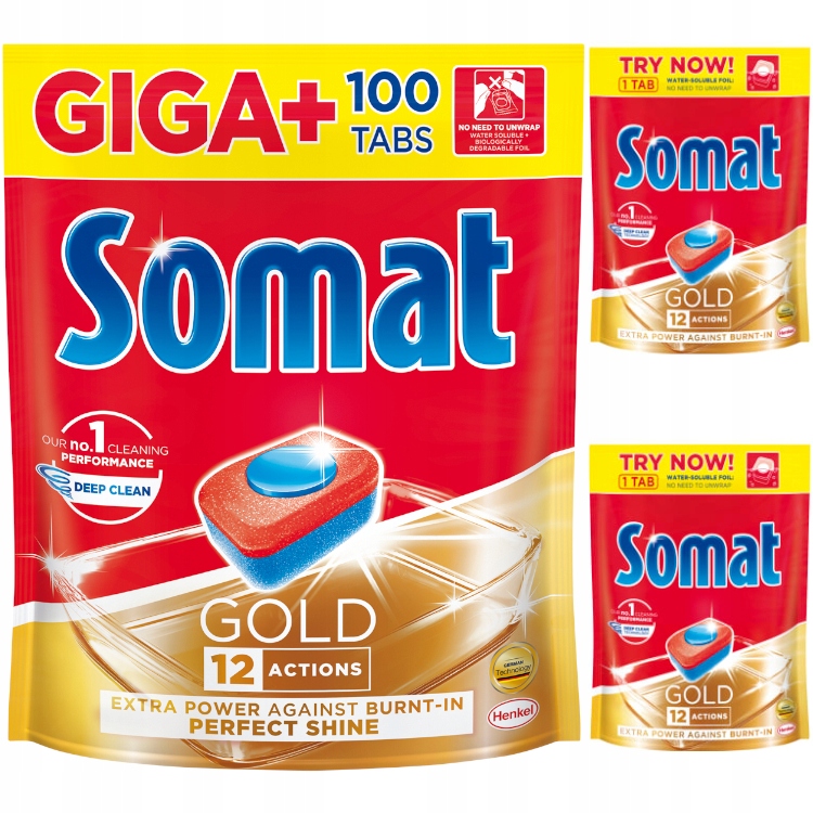 Somat Gold tablety pre umývačku riadu GIGA + XXL 100 ks