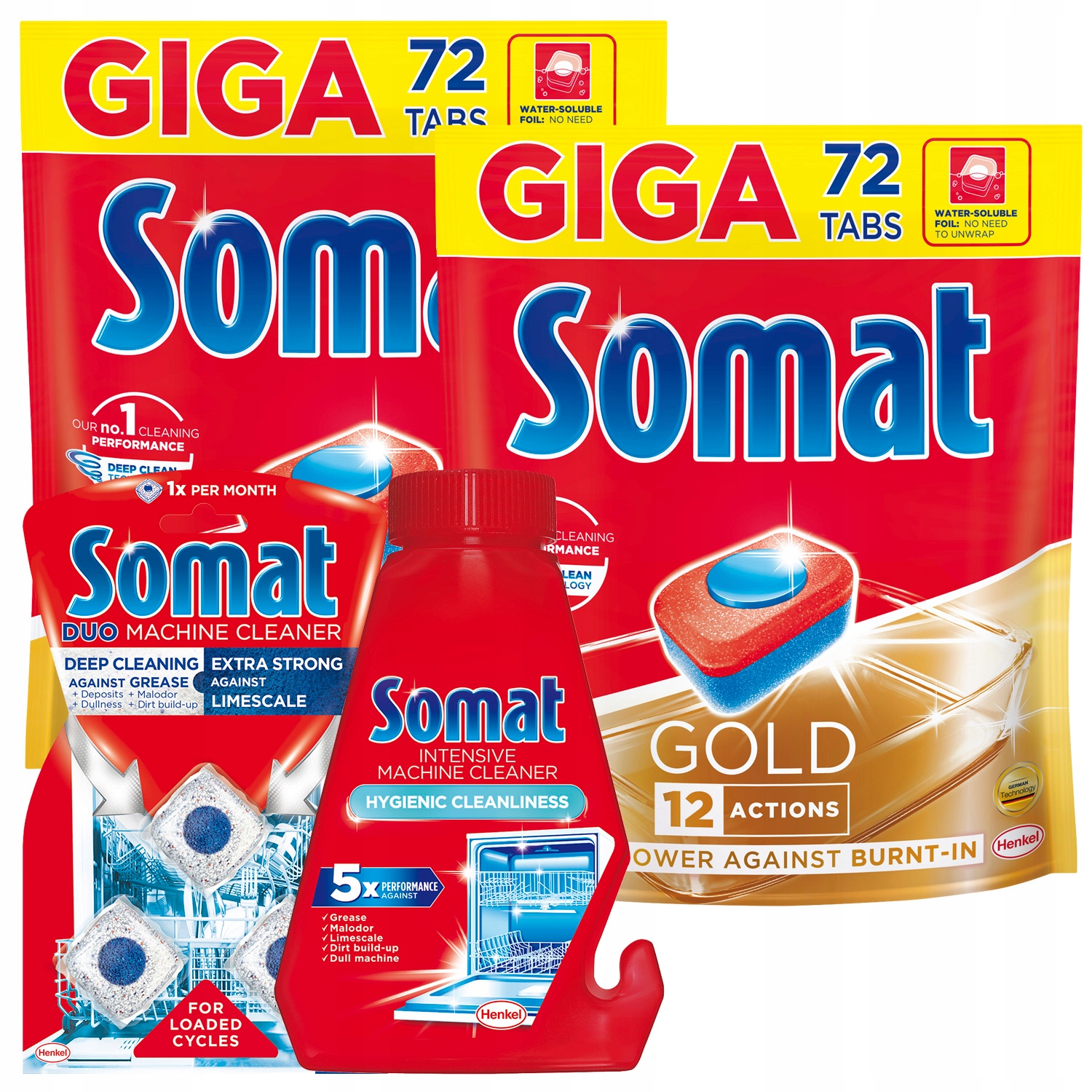 Somat Sada zlatých tabliet do umývačky 144 ks + čistič
