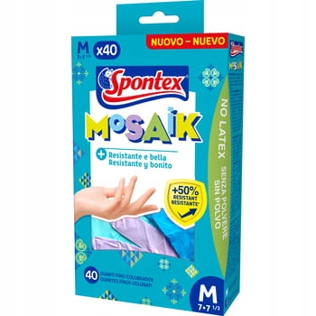 Spontex Mosaik 40ks veľkosti m nitrilové rukavice