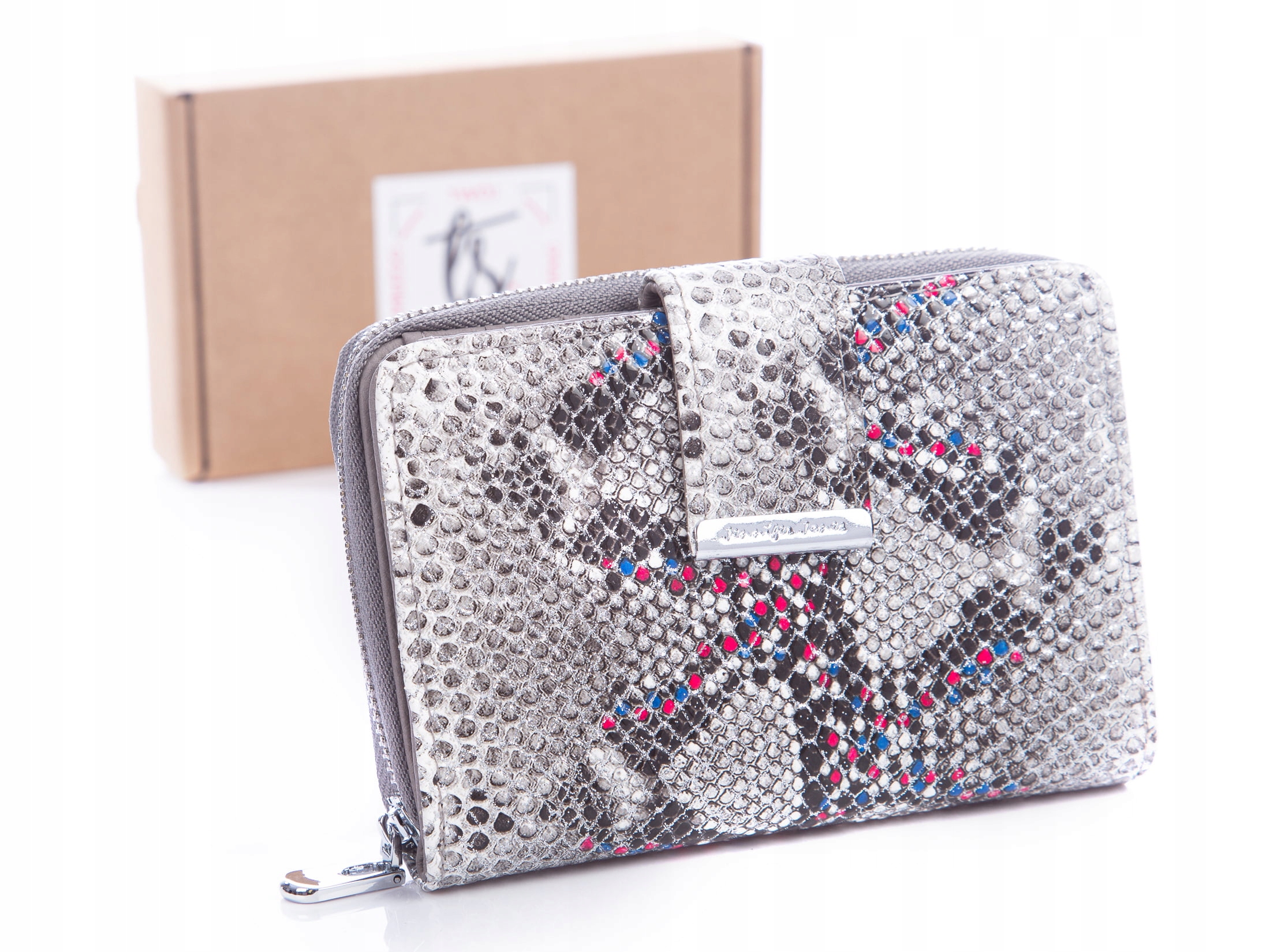 Peňaženka - Jennifer Jones Wallet Prírodná koža ružová, strieborná 5198 - Dámsky produkt
