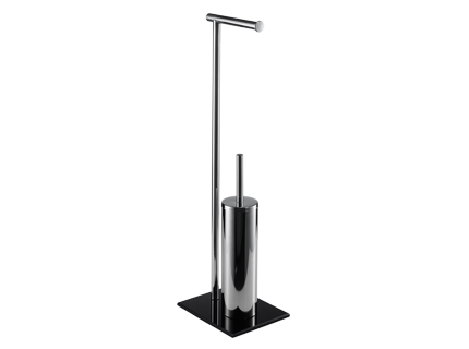 Kefový stojan WC a čierny papier+ Chrome II