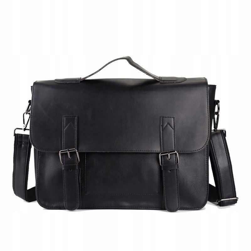 Black Crazy Horse Business Bag vyrobený z umelých
