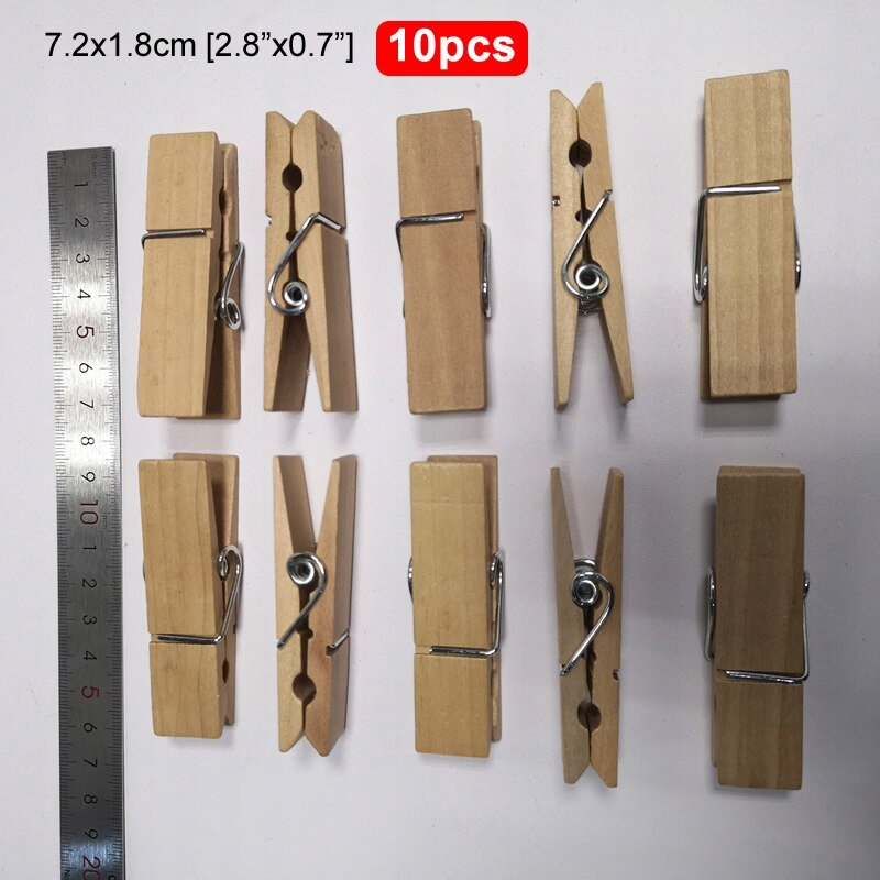 Štýl 10 kusov-7,2x1,8 cm DIY mini drevené sponky