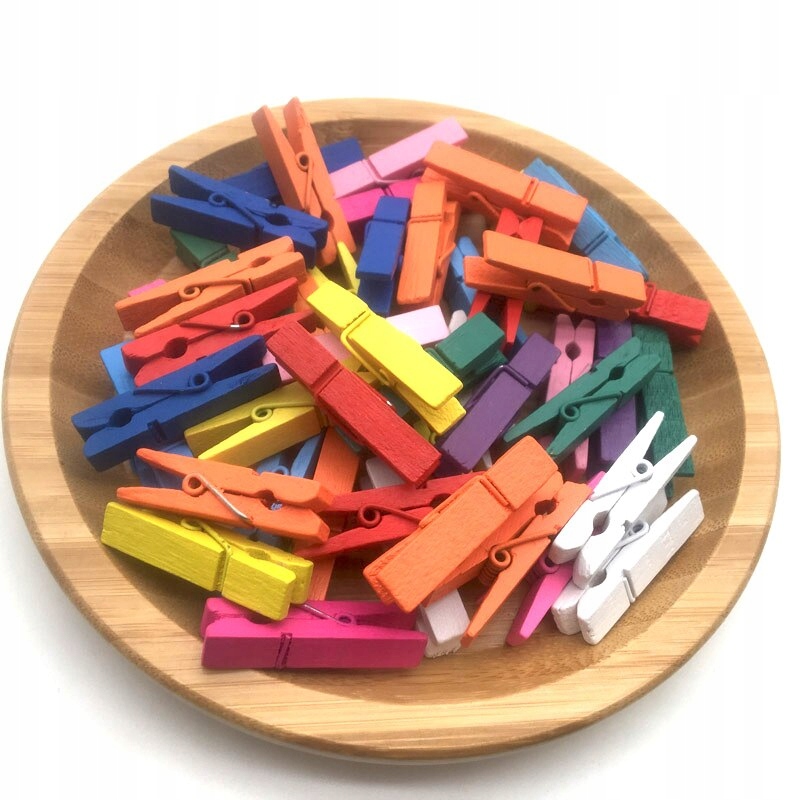 Štýl 50 kusov, šarže Ixed Colors Drevené hmoždinky pre r
