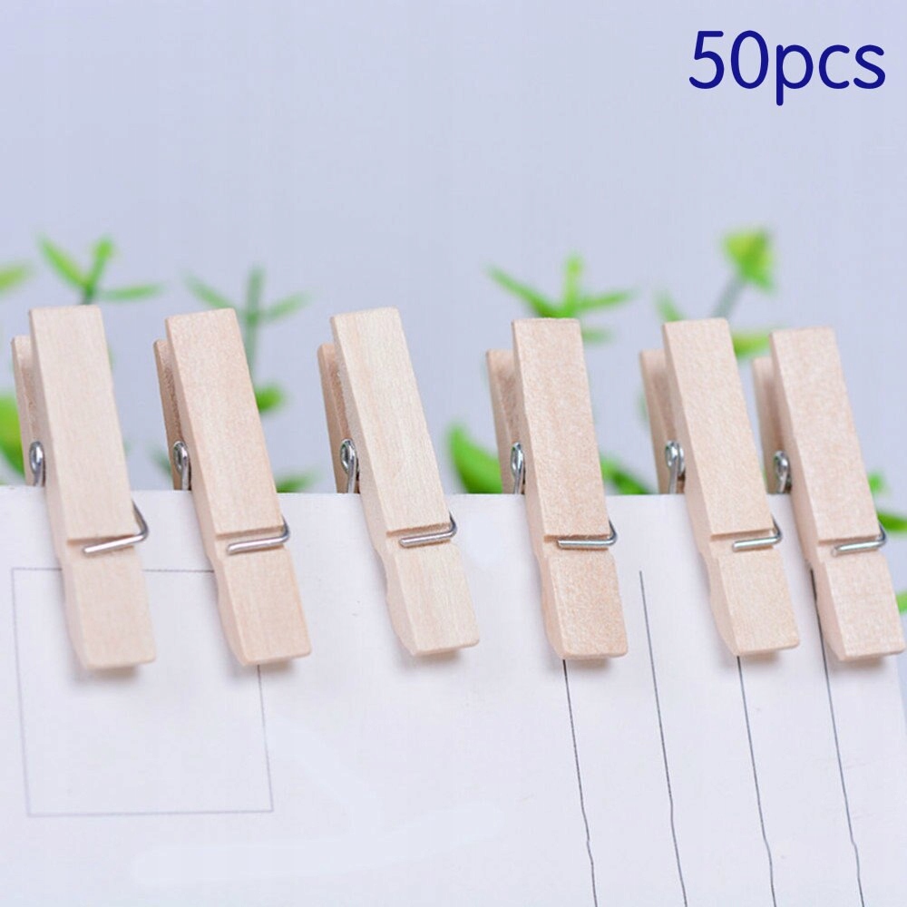 Štýl 50 kusov pcspack mini prírodné drevené oblečenie