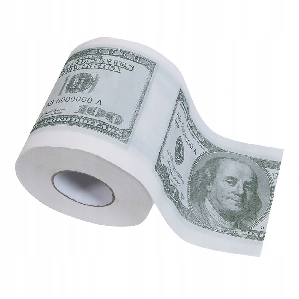 Štýl č. $ 1 $ 100 Tlačený toaletný papier a