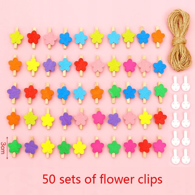 Štýl č. 2 Lot Mini Drevené klipy Láska Spring