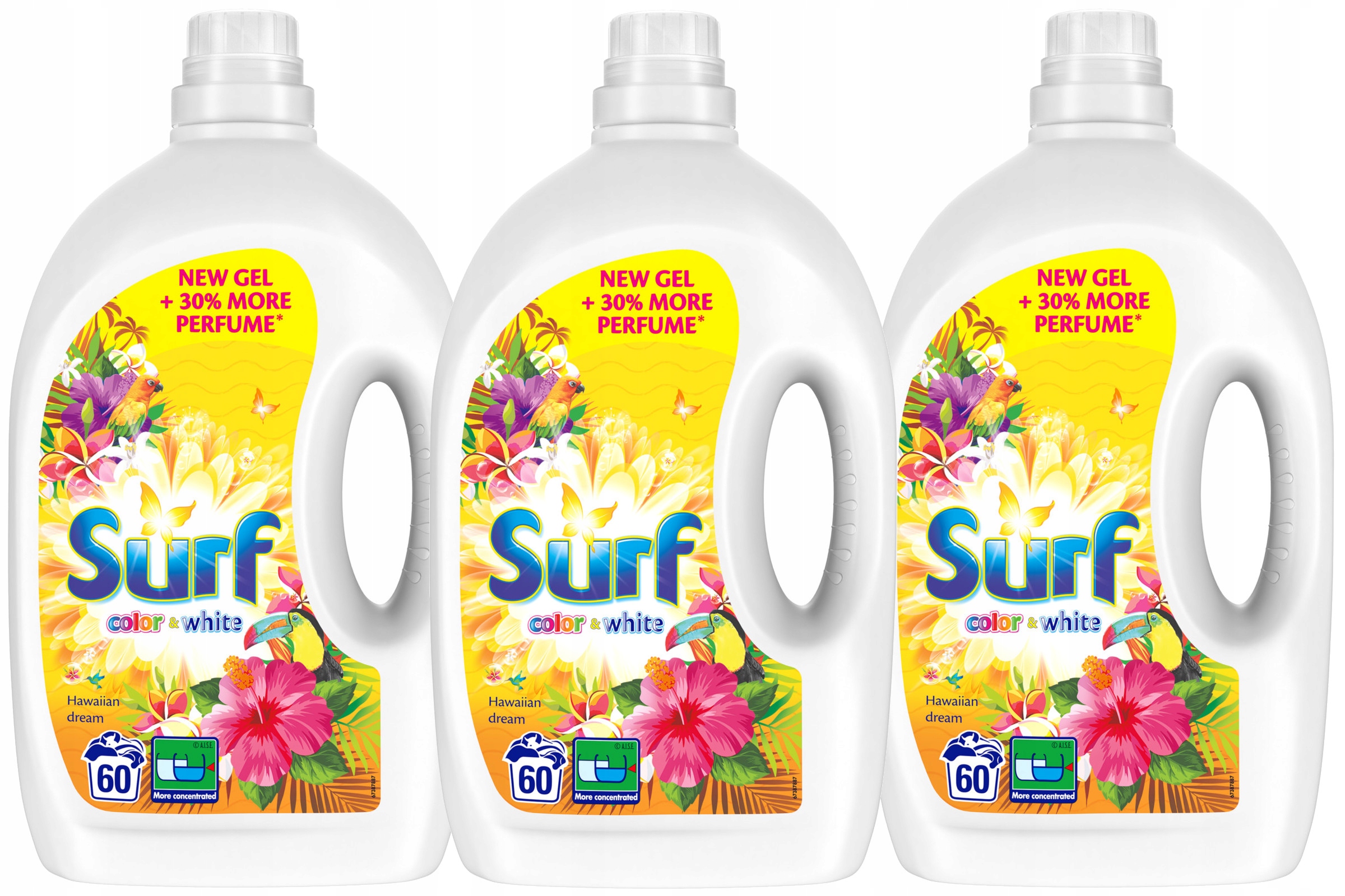 Prací gél - Surf Color White Hawaiian prací gél 180pr 3 x 3L
