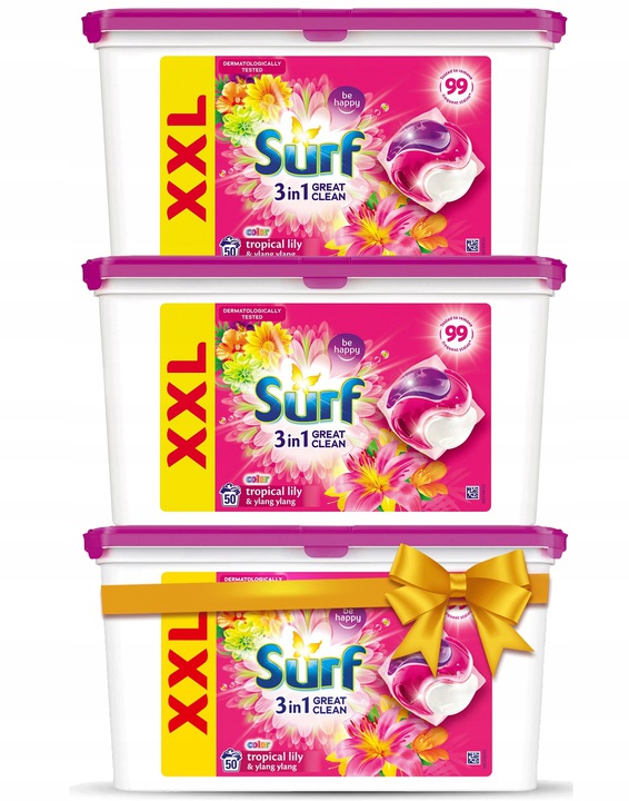 Pracie kapsuly a tablety - Pracie kapsule Surf Tropical Lilly, farba 150 ks