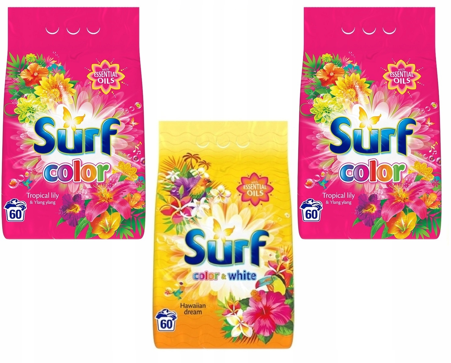 Prací prášok - Surf prací prášok Color & White MIX 3x3,9kg