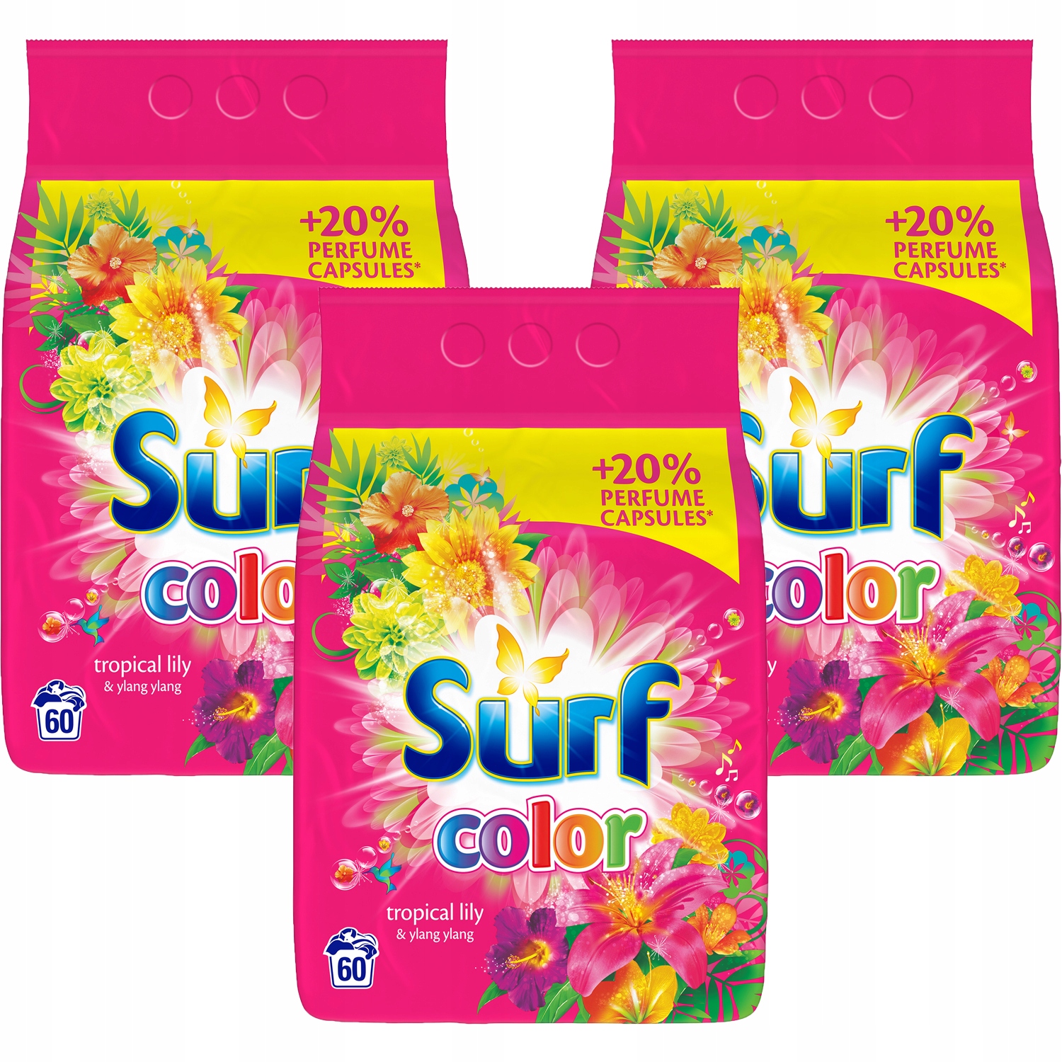 Prací prášok - Surf Prací prášok Tropical Lily Color 3x3,9 kg