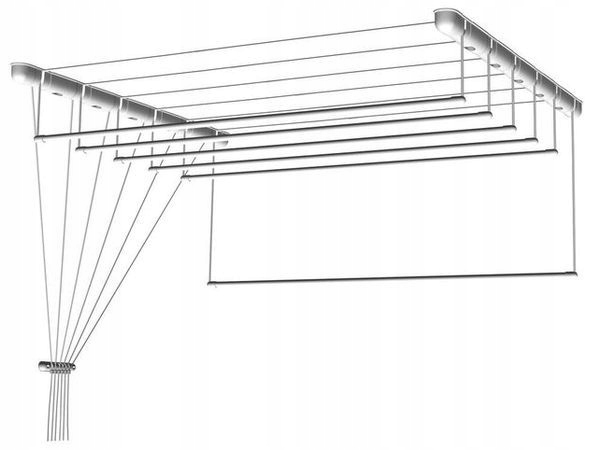 Stropný sušič pre spodnú bielizeň 6 tyčí 130x53 cm