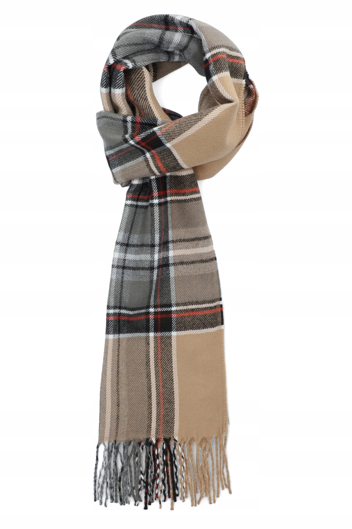 Šatka, sál - Šál v béžovo-hnedom tartáne PM5 tartan kock