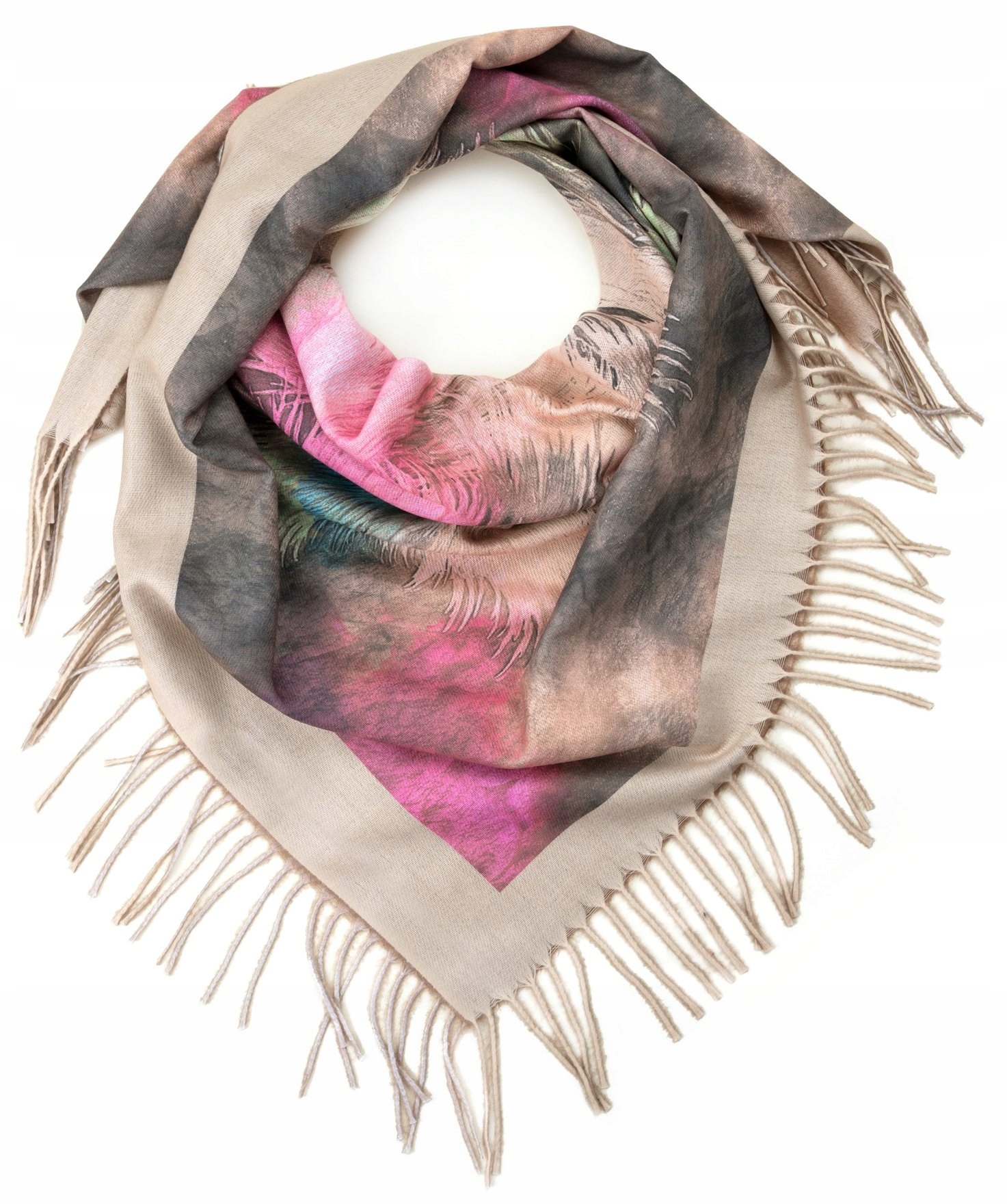 Šatka, sál - Shasta Art of Polo Floral Square SZ22274-2 Pink Polyester