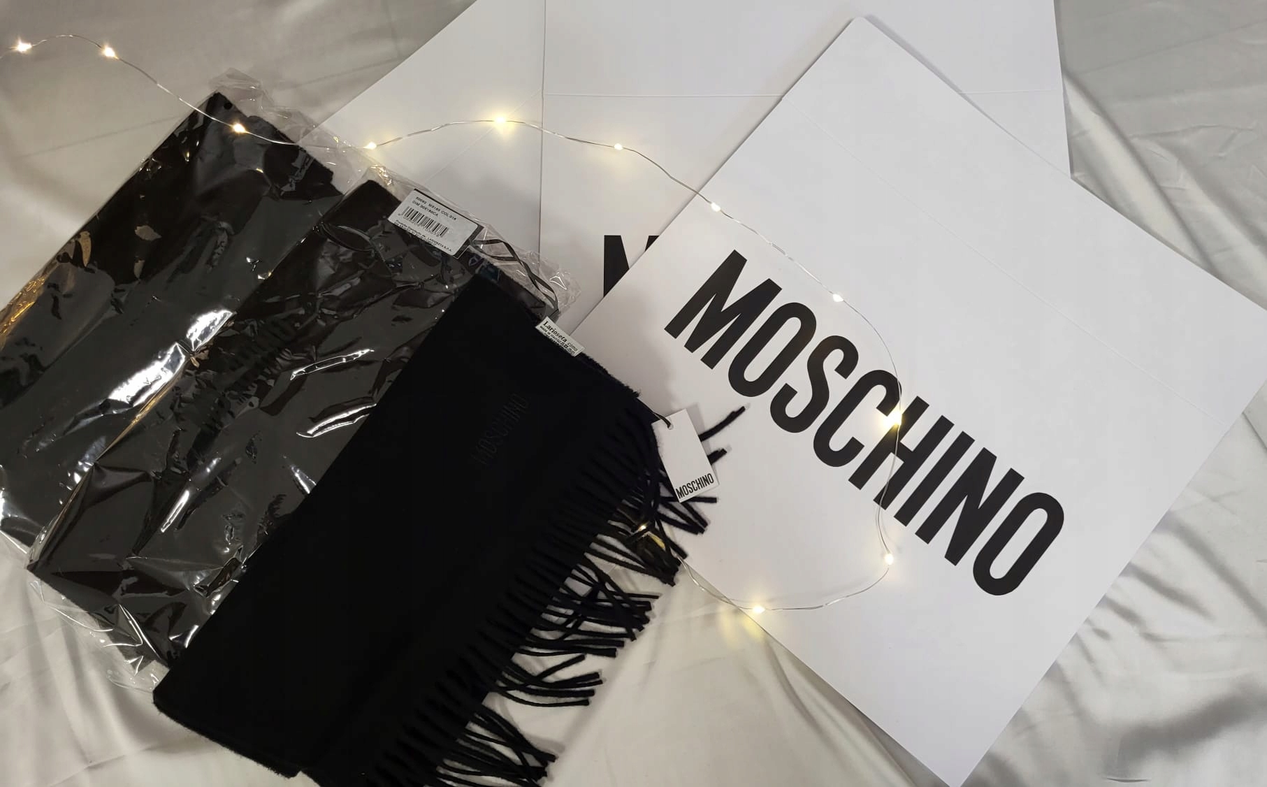 Šatka, sál - Čierna šál moschino merino vlna