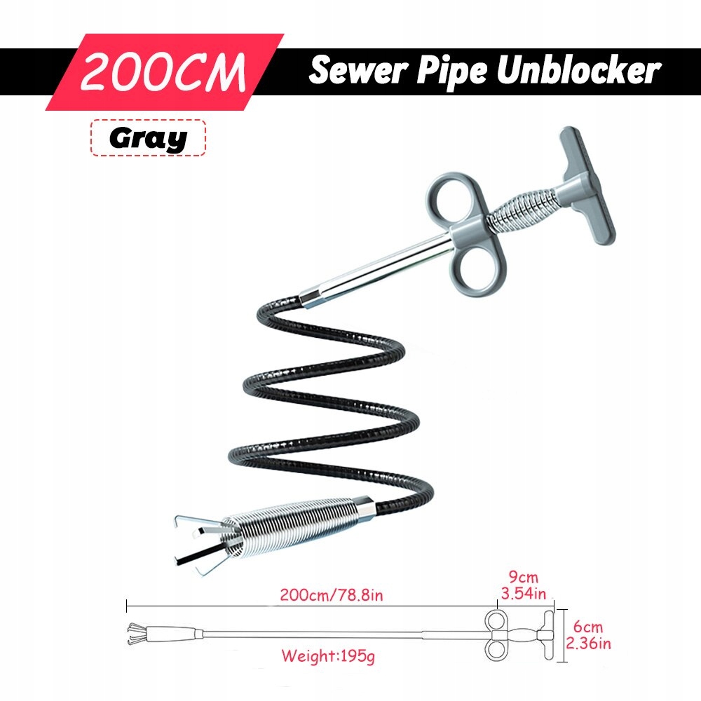 Odblokovacie kanalizačné potrubia v sivom štýle 200 cm