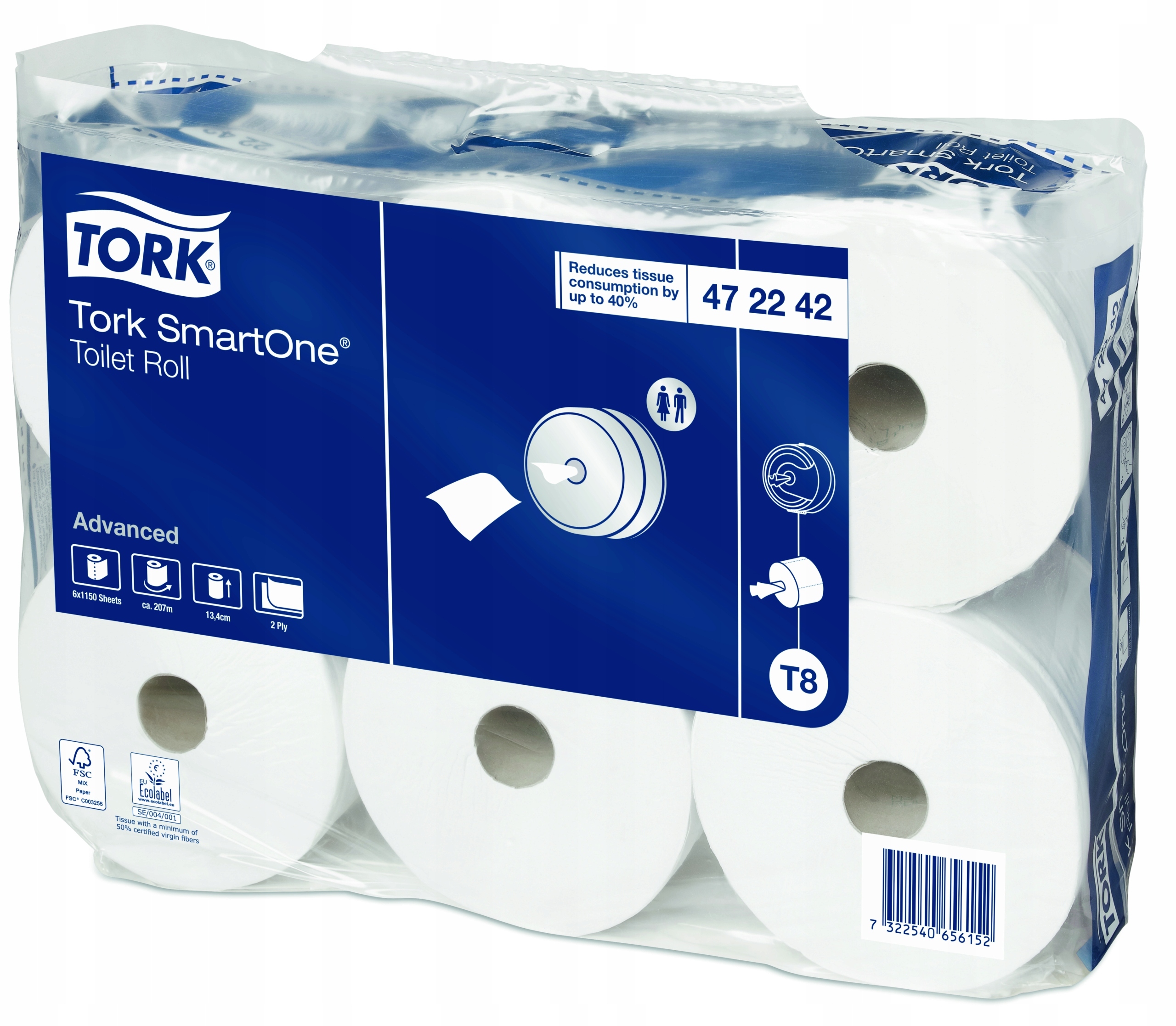 ** SmartNe Tork 472242 6 valčekov toaletný papier **