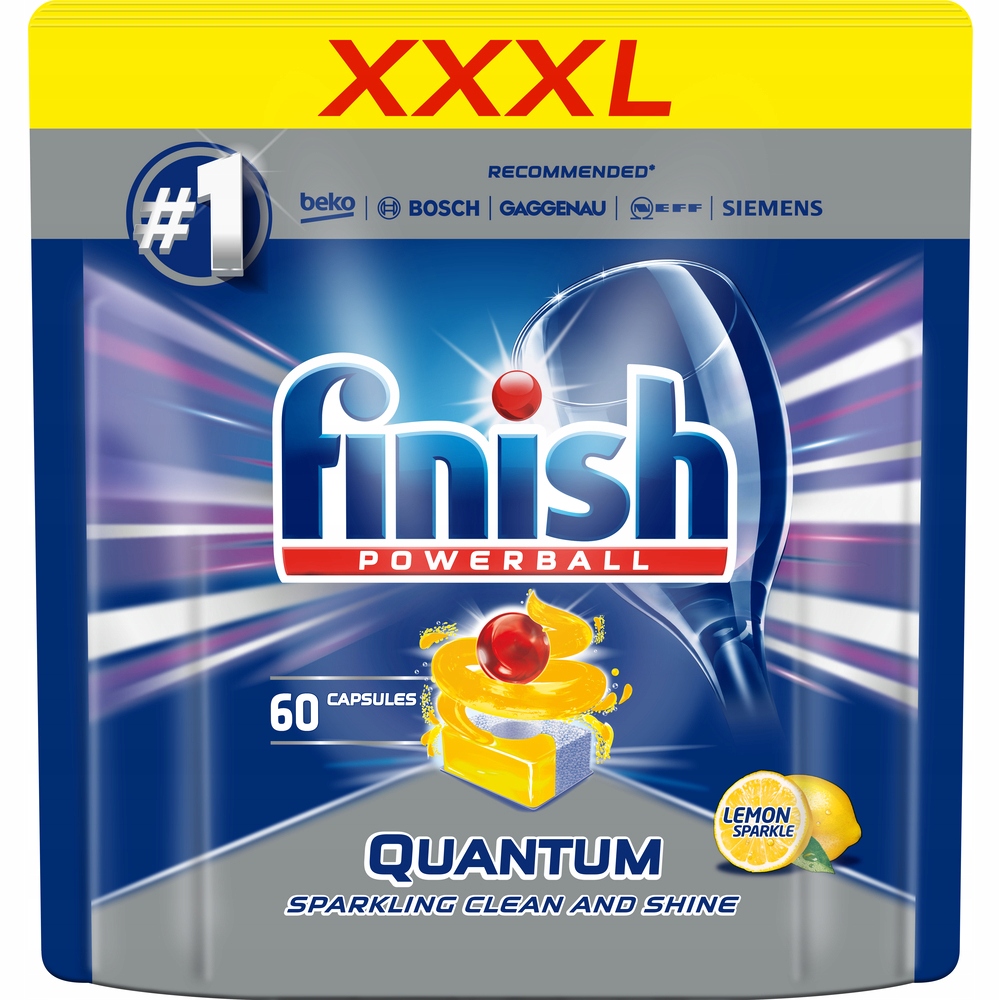 FINISH POWERBALL QUANTUM Citrónové tablety - 60 ks