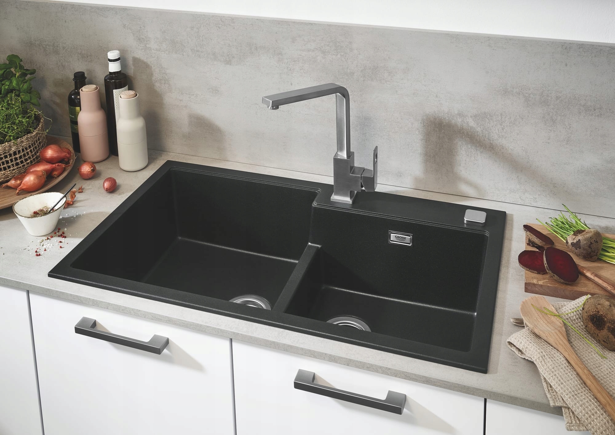 Kuchynská batéria - Umývadlo Grohe K500 Quartz Black