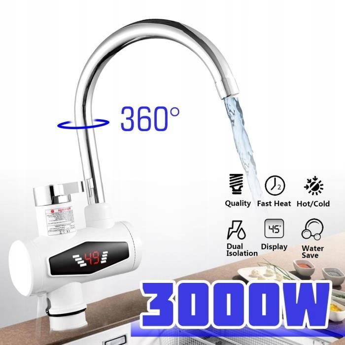 Čas 3000 v okamžitej elektrickej vode Faucet EÚ 220V