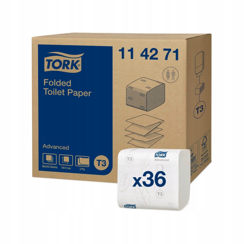 Tork 114271 - toaletný papier v prémiovom, biely T3