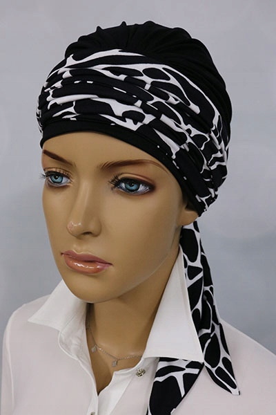 Turban Viskose Atelier de Creation Lidia White, Black Universal