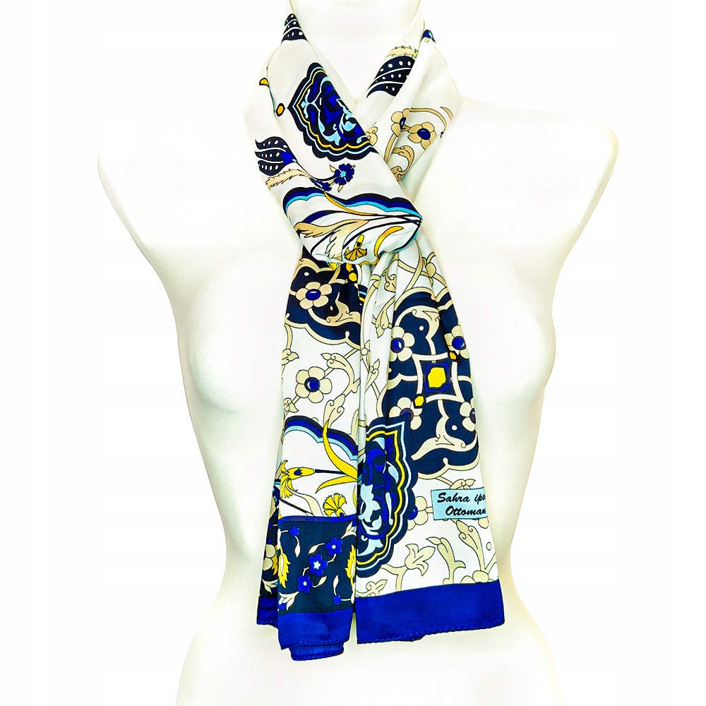 Šatka - Turkish Scarf S102 čierny, červený, viacnásobný satén