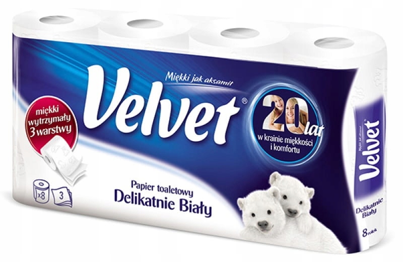 Zamatový toaletný papier jemne biely `8