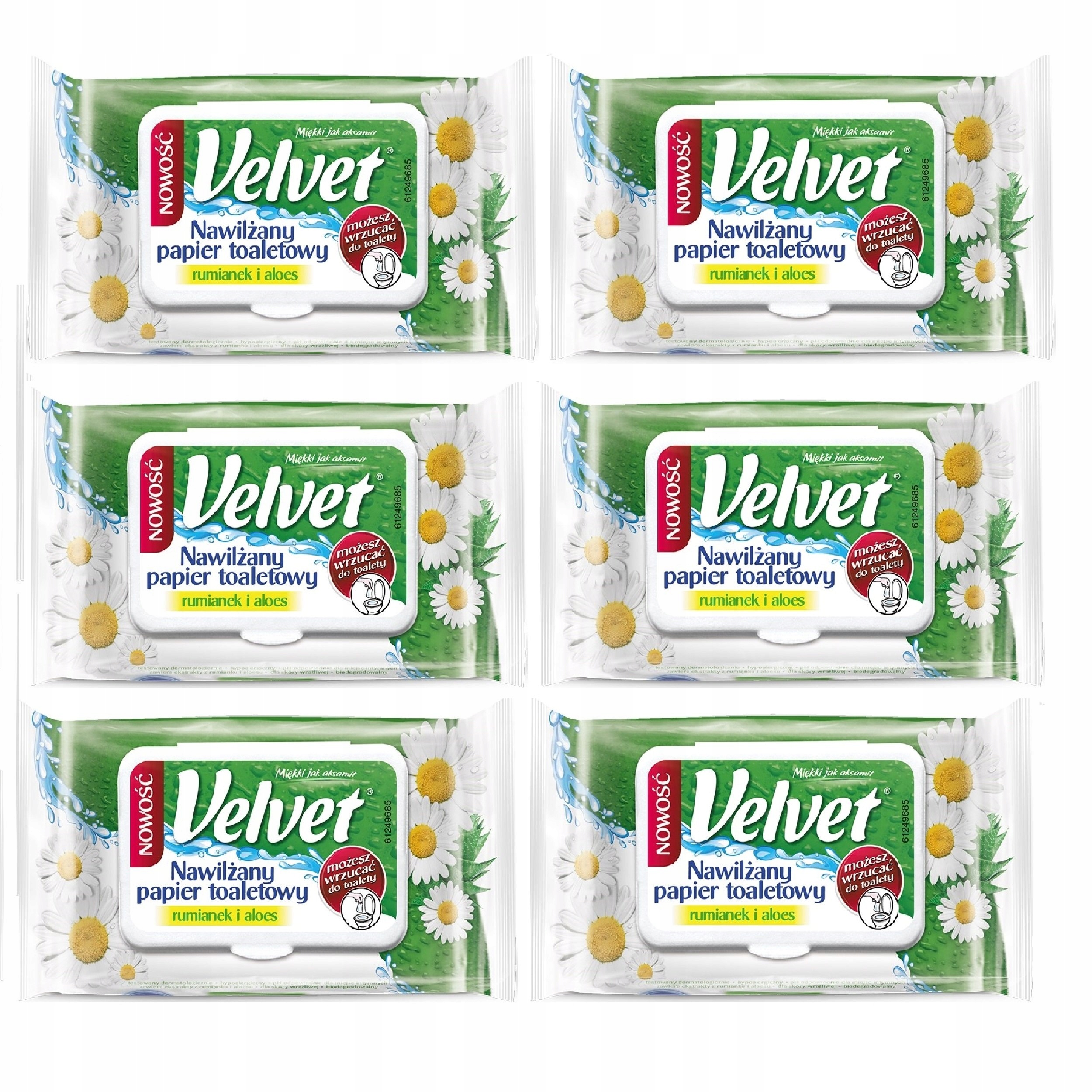 Zamatový harmanček zvlhčený toaletný papier 6*42 Li