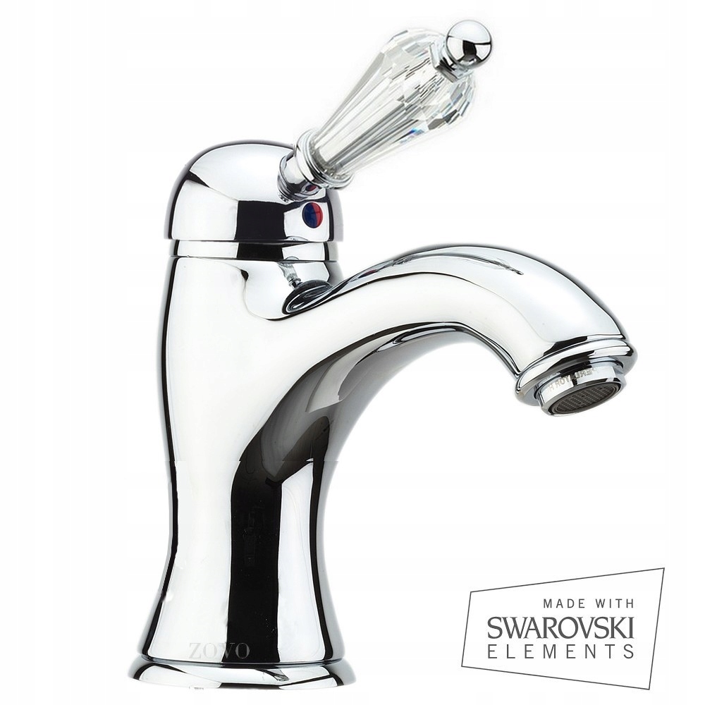 VETRO Retro Washbasin Faucet, Click-Klak. Krištáľový
