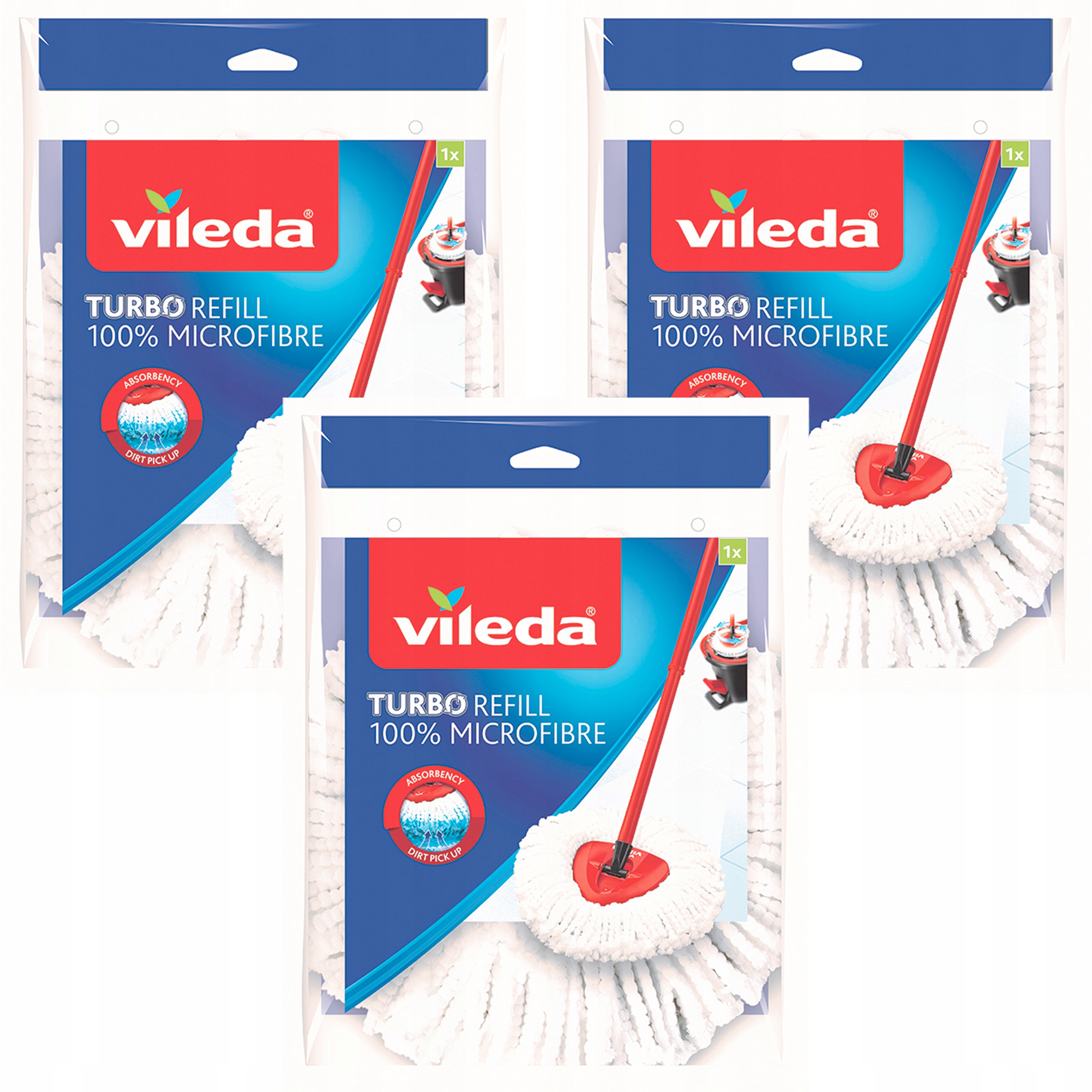 VILEDA 3x NÁPLŇ MOPU EASY WRING CLEAN TURBO CLASSI