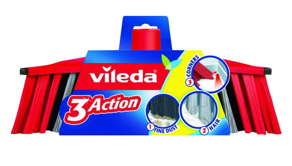 Villeda Brush Sweeping Broom 3Action 3 Bristles
