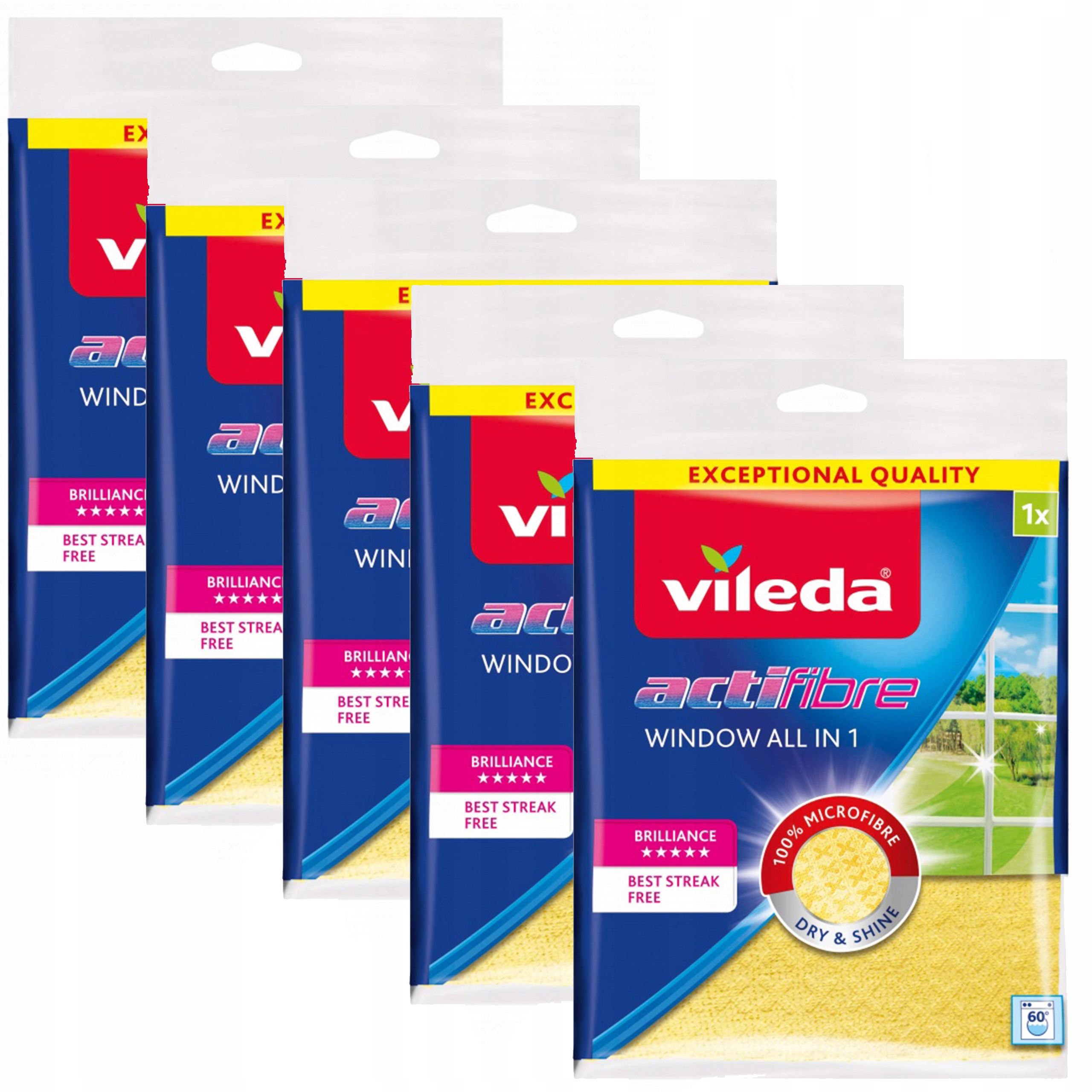 VILEDA Window Cloth Actifibre Absorbent 5 ks.
