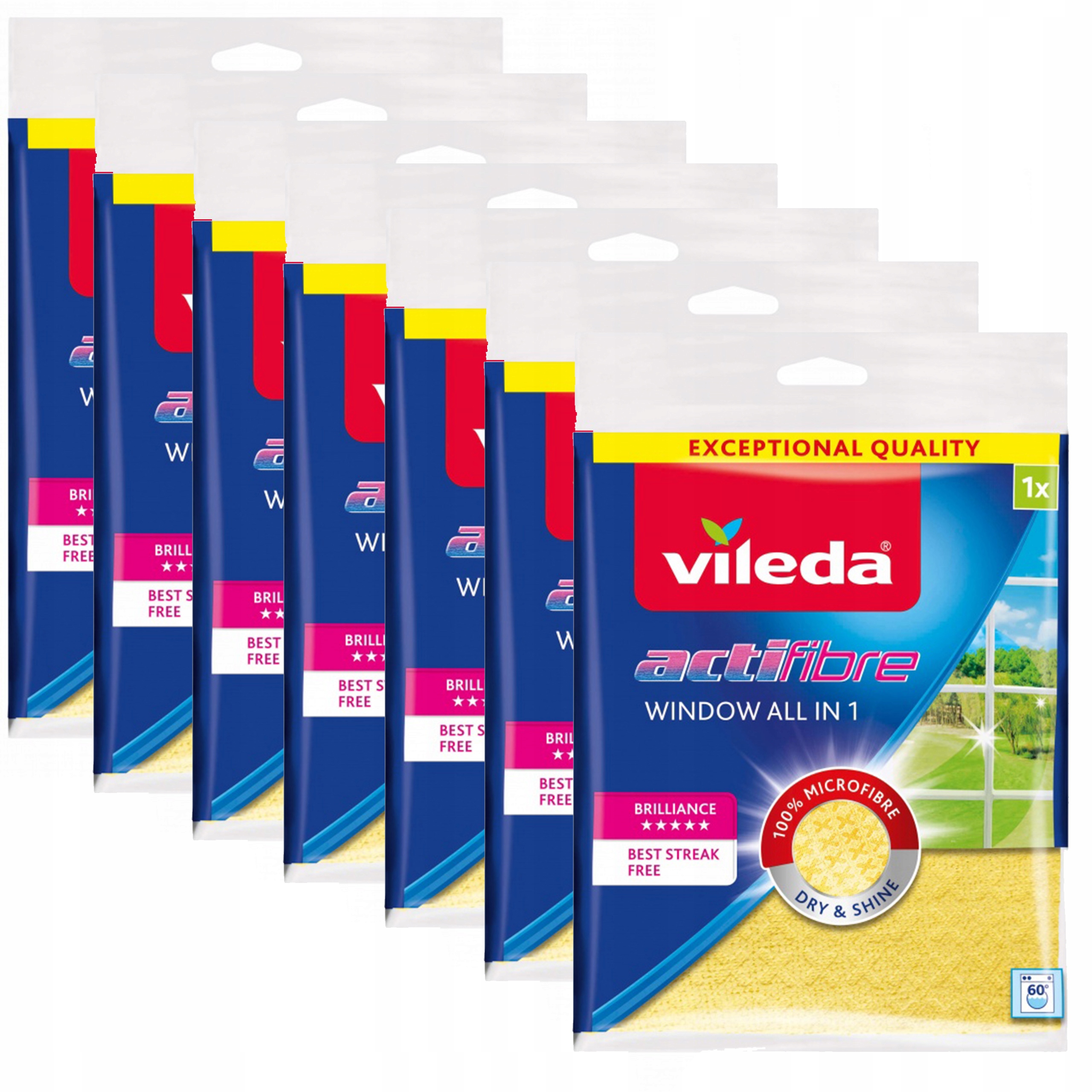 VILEDA Window Cloth Actifibre Absorbent 7ks
