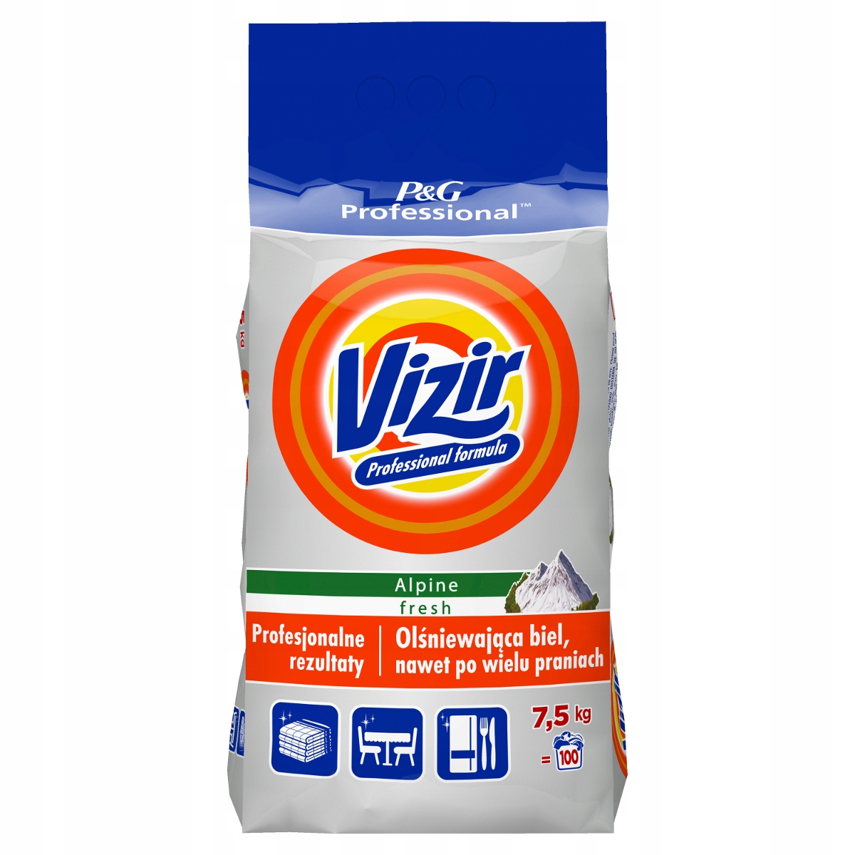 Prací prášok - VIZIR 7.5 kg umývací prášok biely profesionál