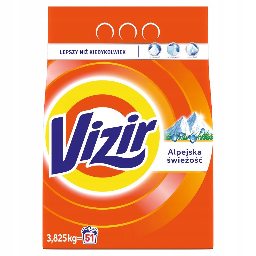 Prací  prášok - Vizir Alpine Čerstvý prášok 3.82kg 51P