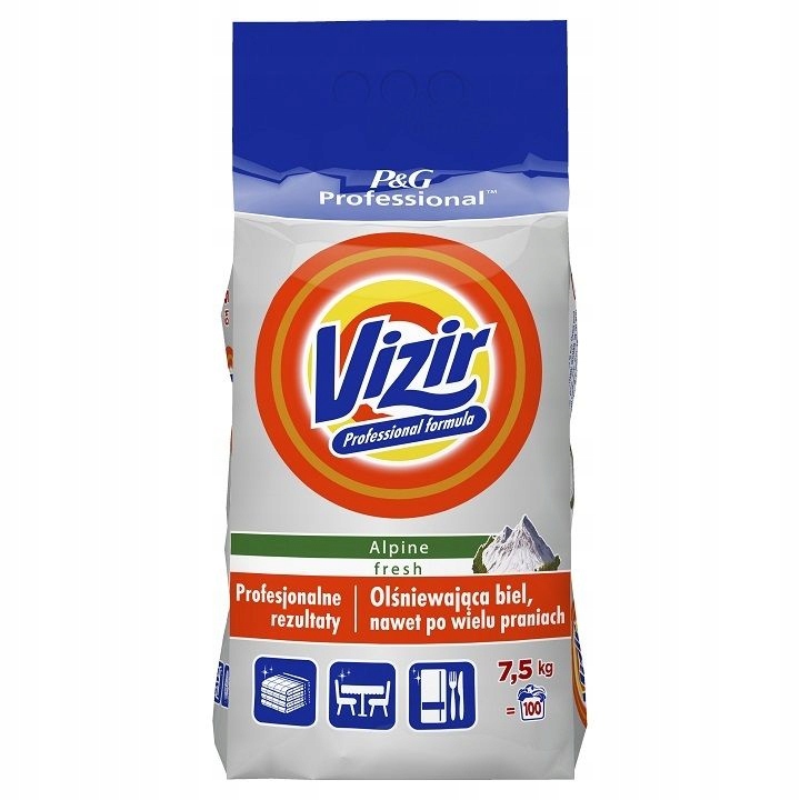 Prací prášok - Vizir Professional 7,5 kg pre biele p & g