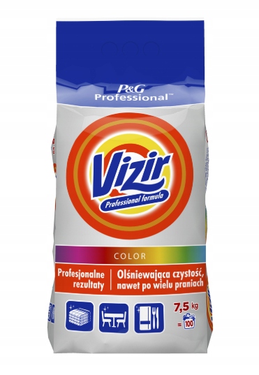 Prací  prášok - PROFESIONÁL VIZIR 7,5 kg FAREBNÉ ÚČINNÉ P&G