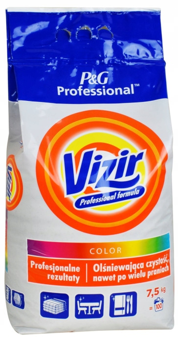 Prací  prášok - VIZIR Profesionálna farba pre farbu 7,5 kg 100 Umyte