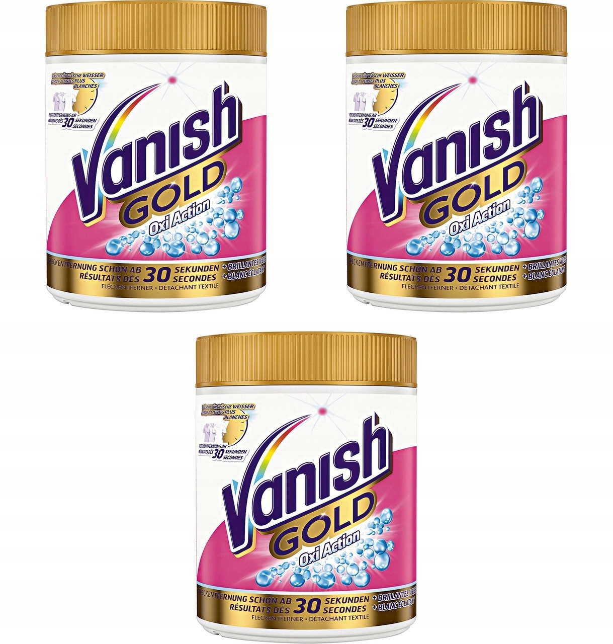 Odstraňovač škvŕn - Vanish Gold Oxi Action práškový odstraňovač škvŕn 3x500g