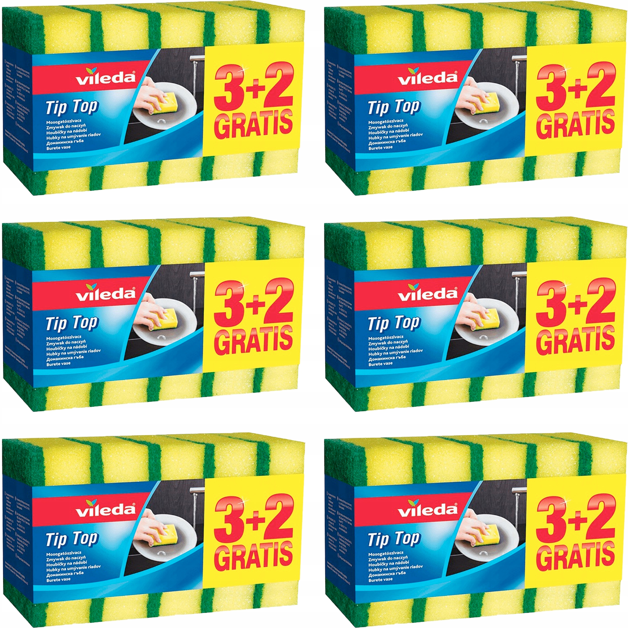 Villeda 6x Špongie umývadlá Štýly 3+2 kuchynské podložky